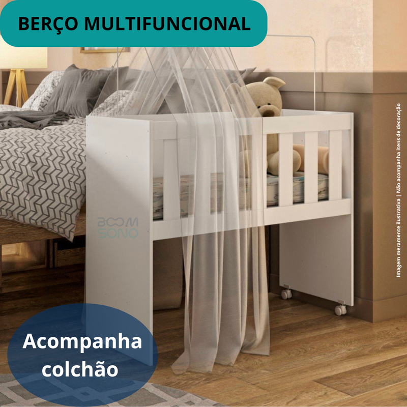 MINIBERÇO MULTIFUNCIONAL COM COLCHÃO