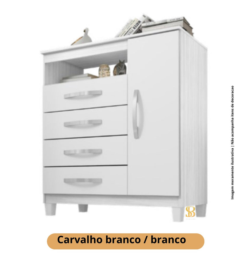 COMODA SAPATEIRA CANNES - 1 Porta e 4 Gavetas