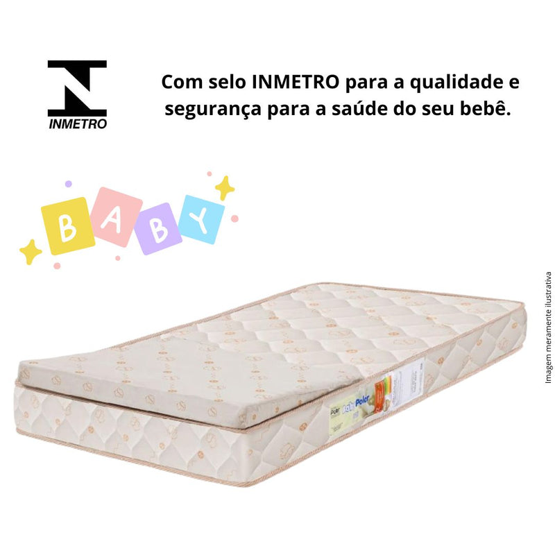 COLCHÃO POLAR BERÇO NACIONAL COM TRAVESSEIRO ANTIREFLUXO 130x60x10 ergonômico