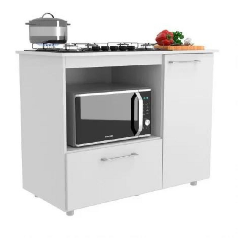 BALCÃO PARA COOKTOP BIGGER BRANCO - 1 prateleira e 2 portas