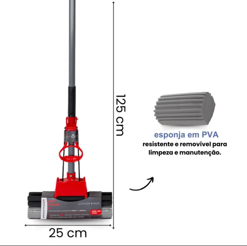 MOP RODO MÁGICO ESFREGÃO ESPONJA PVA