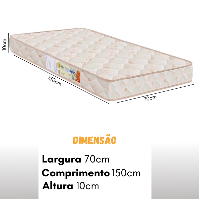 COLCHÃO JUVENIL PARA MINI CAMA -  70x150 (Baby Polar)