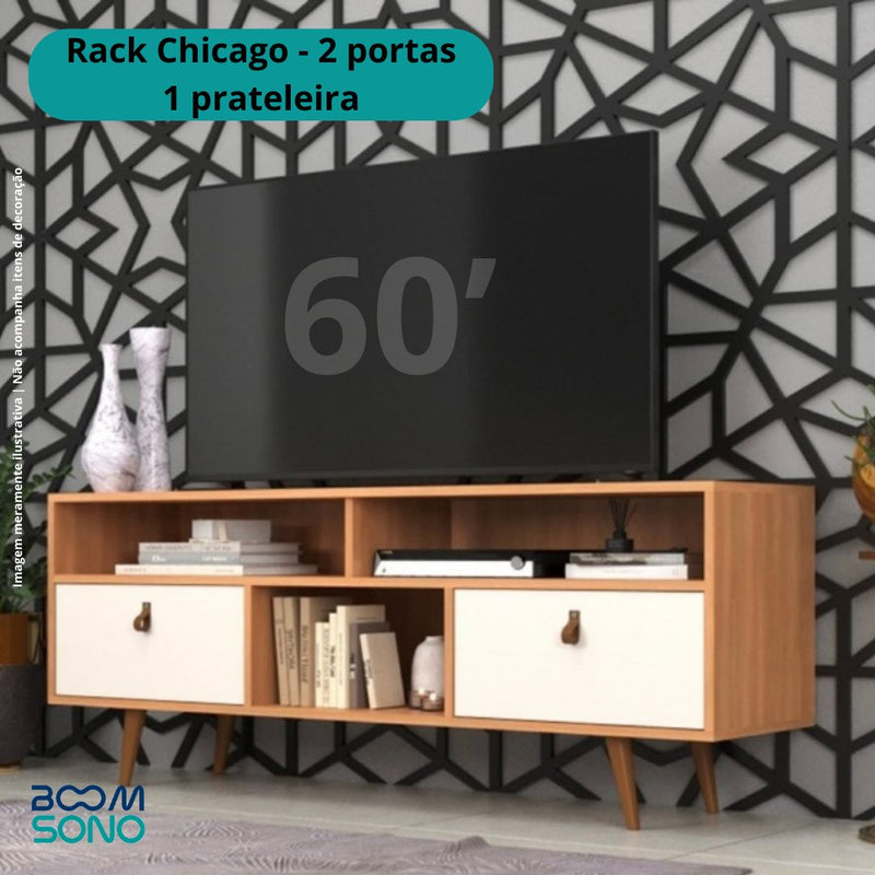 RACK CHICAGO PARA TV DE ATÉ 60 - FREIJO|OFF WHITE